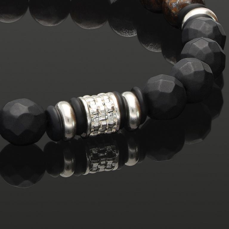BRONZIT &amp; MATTER ONYX 8 MM | 925 SILBER | Essential SkyFlex-Armband