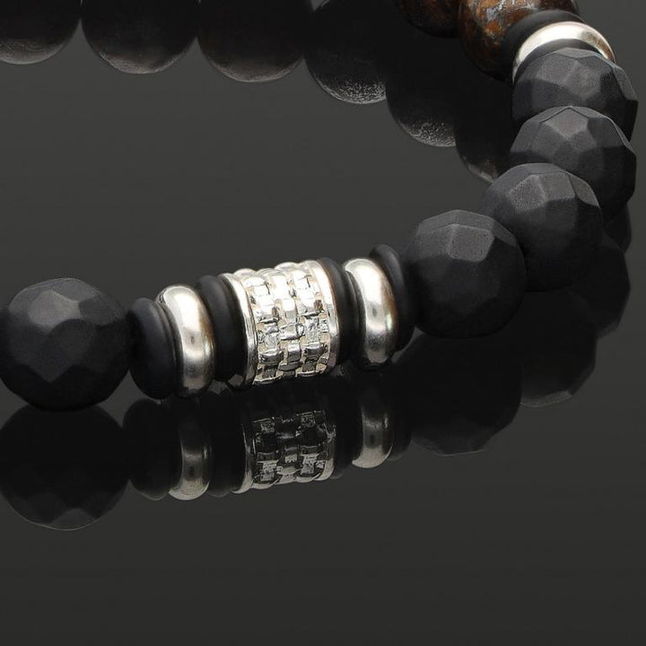 BRONZIT &amp; MATTER ONYX 8 MM | 925 SILBER | Essential SkyFlex-Armband