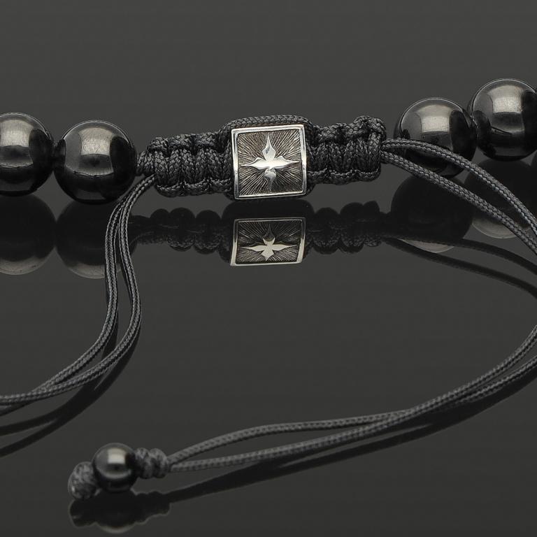 BLACK TURMALIN 8MM &amp; 925 Silber | Essential Makramee-Halskette