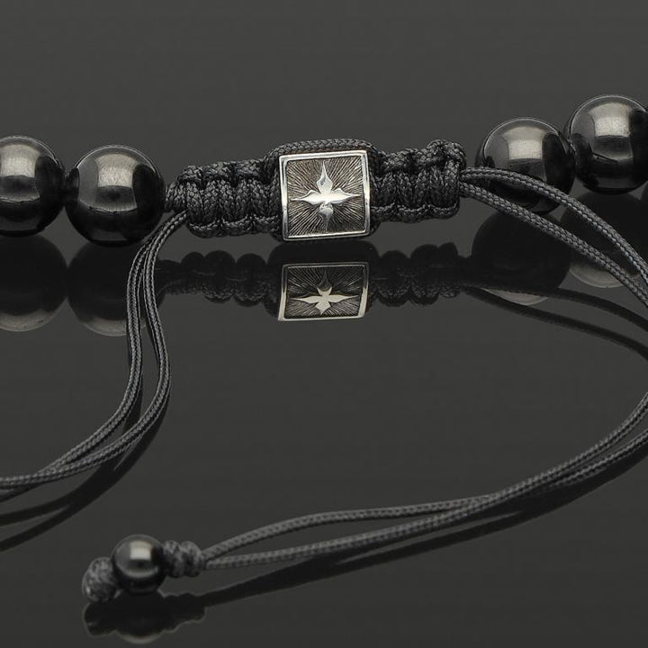 BLACK TURMALIN 8MM &amp; 925 Silber | Essential Makramee-Halskette