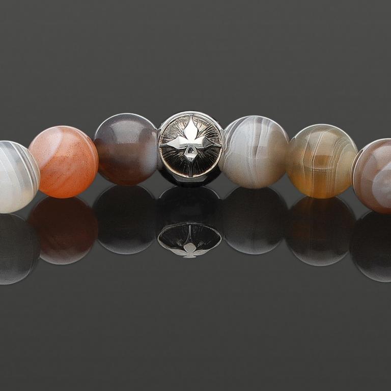 BOTSWANA ACHAT 6MM | 925 SILBER | Essential SkyFlex-Armband