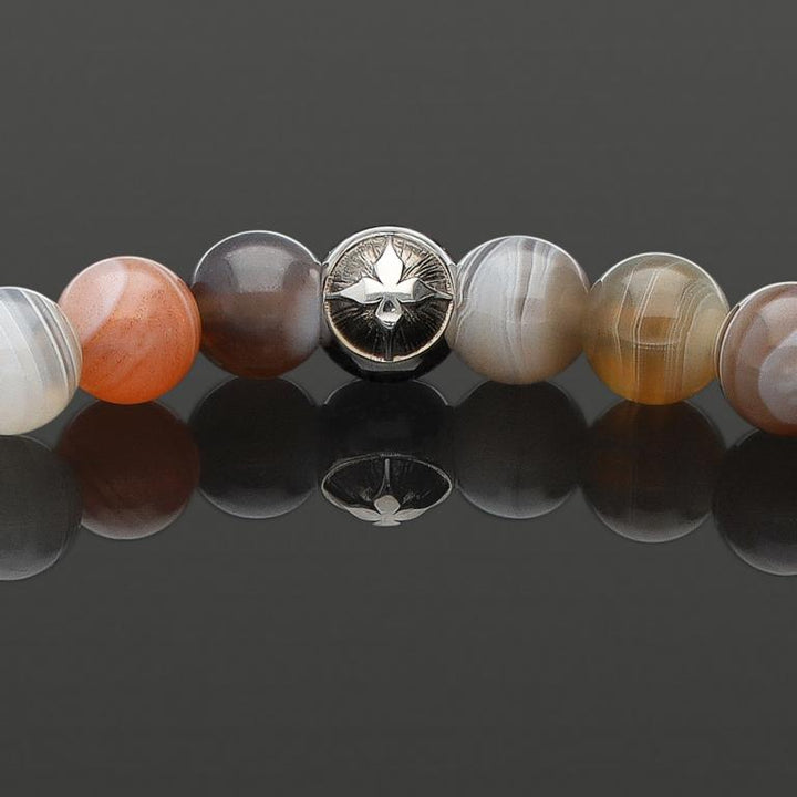 BOTSWANA ACHAT 6MM | 925 SILBER | Essential SkyFlex-Armband