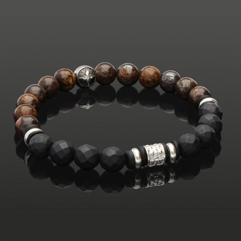 BRONZIT &amp; MATTER ONYX 8 MM | 925 SILBER | Essential SkyFlex-Armband