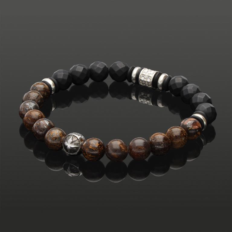 BRONZIT &amp; MATTER ONYX 8 MM | 925 SILBER | Essential SkyFlex-Armband