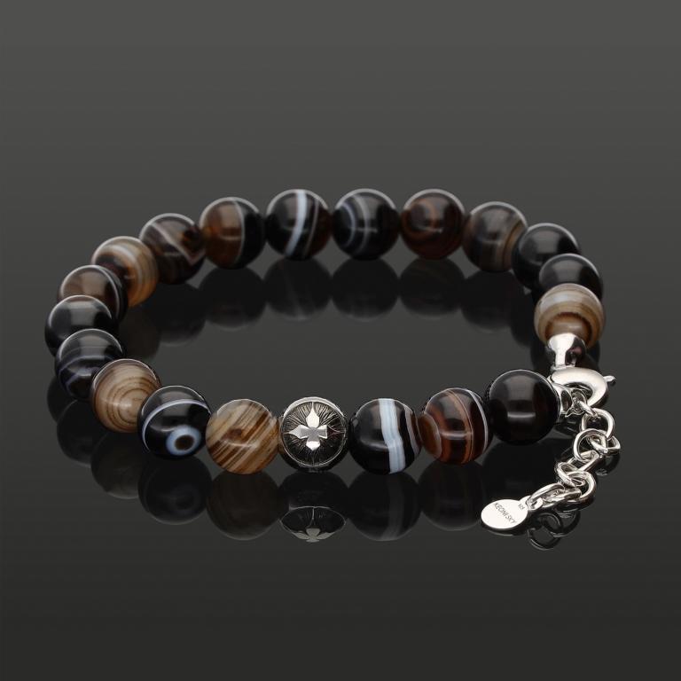 SARDONYX 8 MM | 925 SILBER | Essential Karabiner-Armband