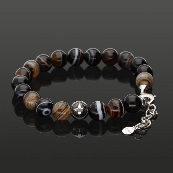 SARDONYX 8 MM | 925 SILBER | Essential Karabiner-Armband