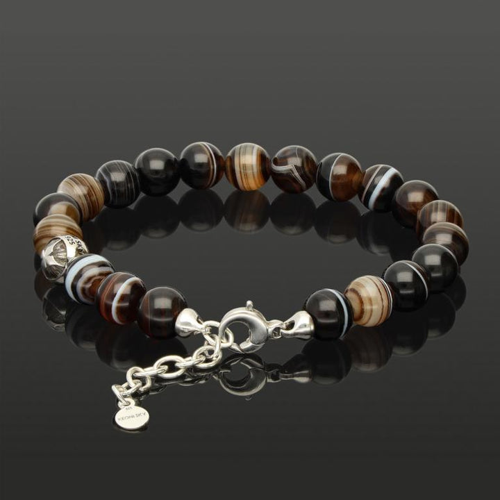 SARDONYX 8 MM | 925 SILBER | Essential Karabiner-Armband
