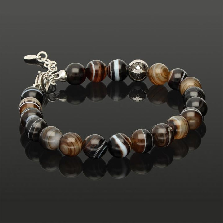SARDONYX 8 MM | 925 SILBER | Essential Karabiner-Armband