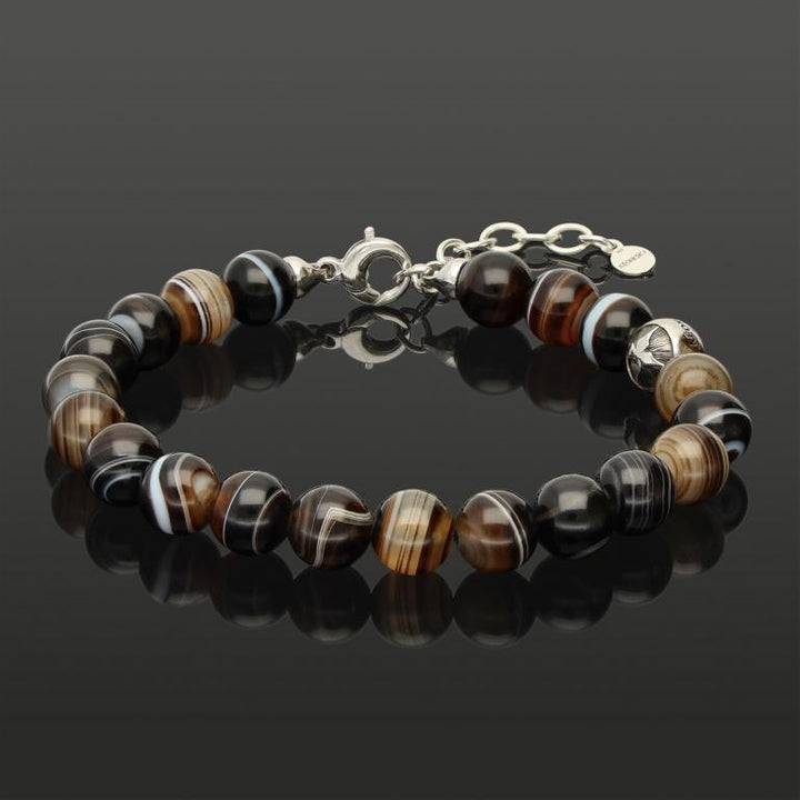 SARDONYX 8 MM | 925 SILBER | Essential Karabiner-Armband