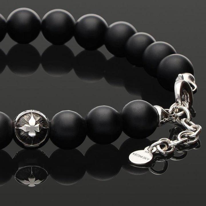 MATTER ONYX 8 MM | 925 SILBER | Essential Karabiner-Armband