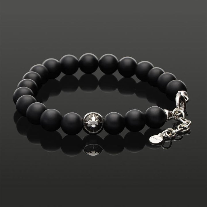 MATTER ONYX 8 MM | 925 SILBER | Essential Karabiner-Armband