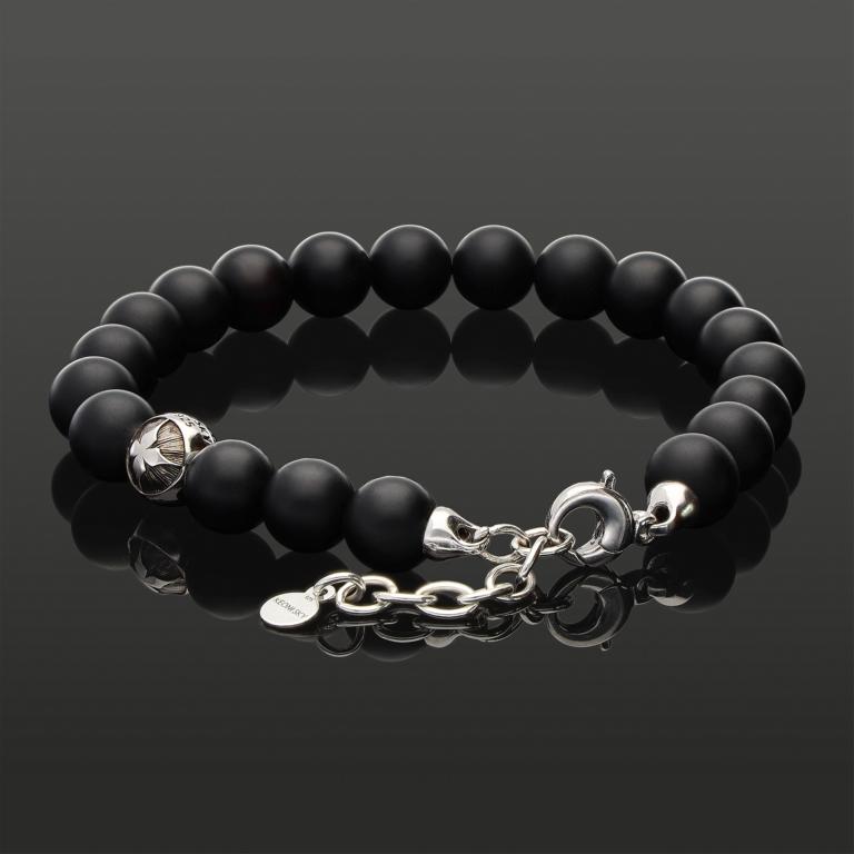 MATTER ONYX 8 MM | 925 SILBER | Essential Karabiner-Armband