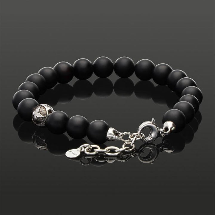 MATTER ONYX 8 MM | 925 SILBER | Essential Karabiner-Armband