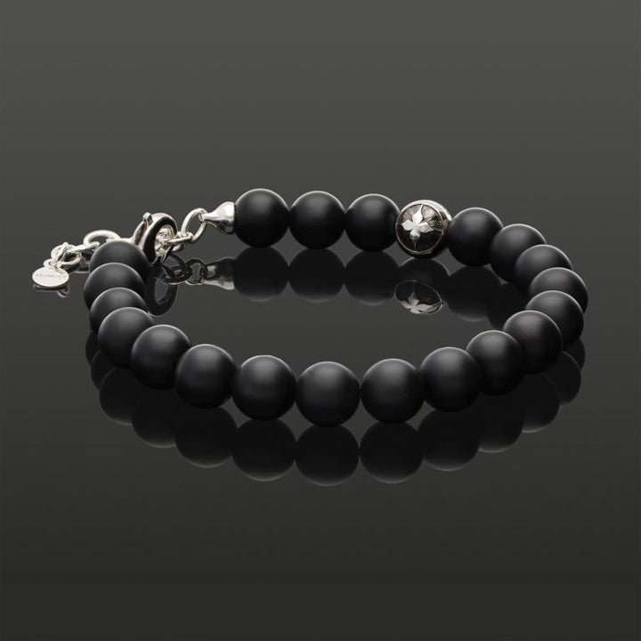 MATTER ONYX 8 MM | 925 SILBER | Essential Karabiner-Armband