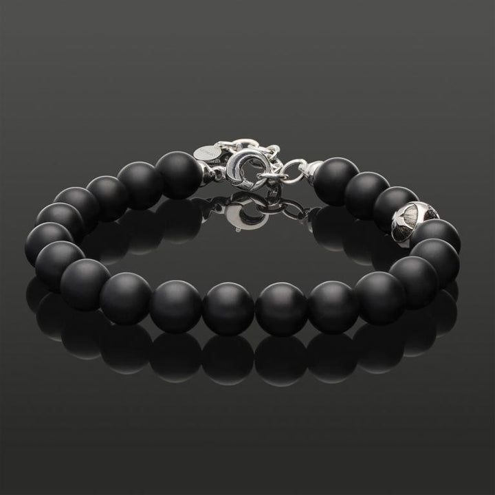 MATTER ONYX 8 MM | 925 SILBER | Essential Karabiner-Armband