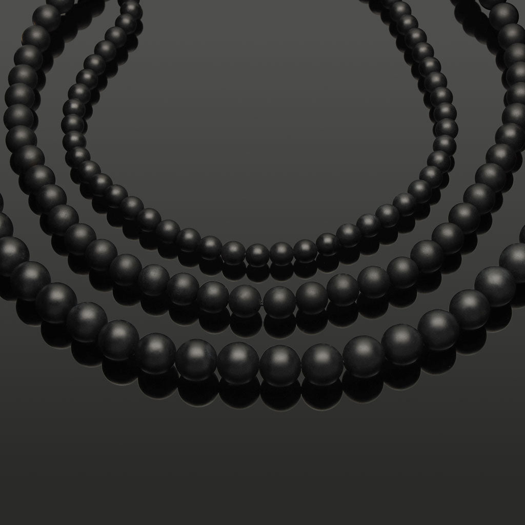 Makramee-Halskette aus mattem Onyx
