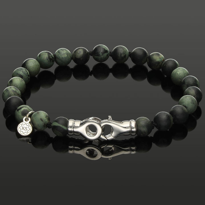 Armband aus Regenwald-Jaspis &amp; 925 Silber in 6mm