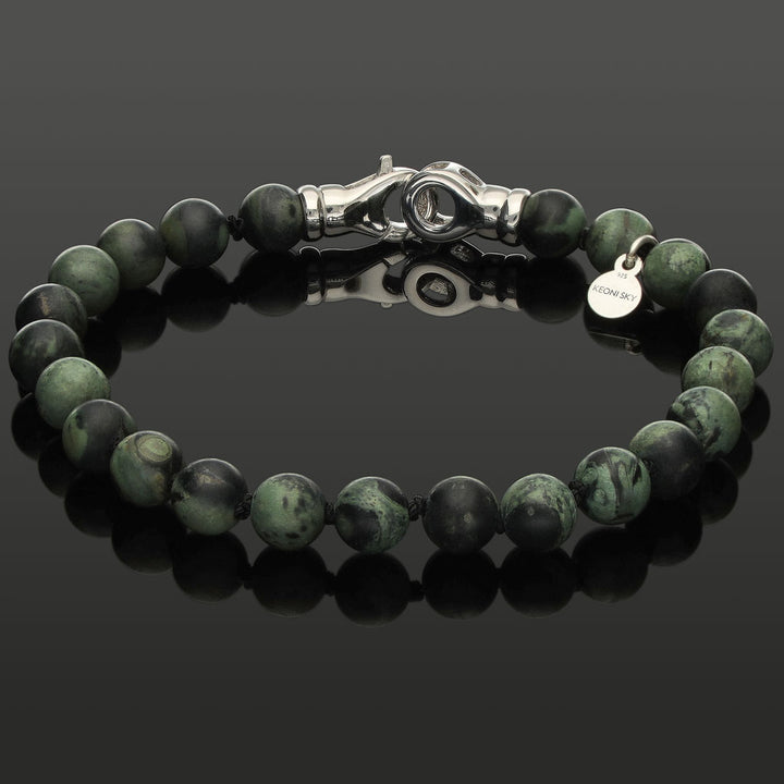 Armband aus Regenwald-Jaspis &amp; 925 Silber in 6mm