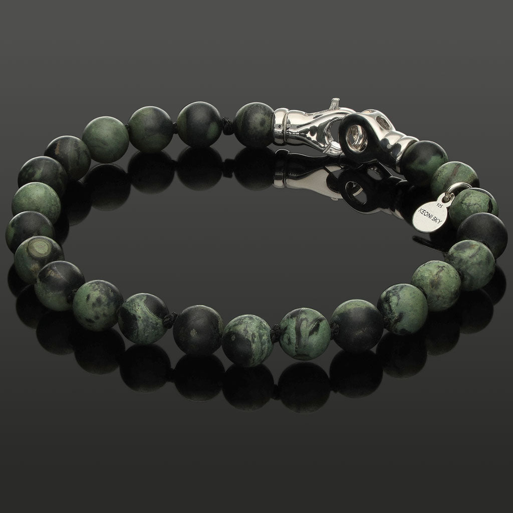 Armband aus Regenwald-Jaspis &amp; 925 Silber in 6mm