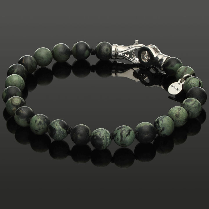 Armband aus Regenwald-Jaspis &amp; 925 Silber in 6mm
