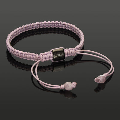 Makramee-Armband mit Kunzit & Perlseide-Knoten in 4mm