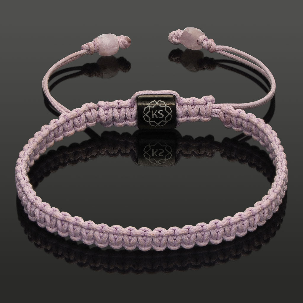 Makramee-Armband mit Kunzit & Perlseide-Knoten in 4mm