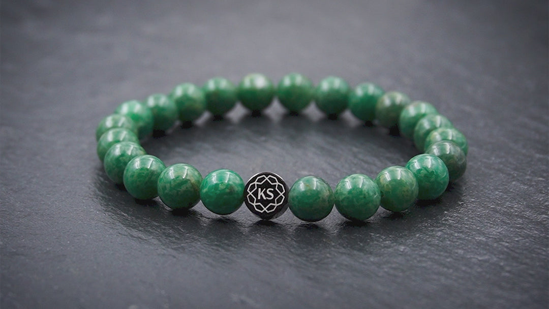SkyFlex-Armband aus grüner afrikanischer Jade