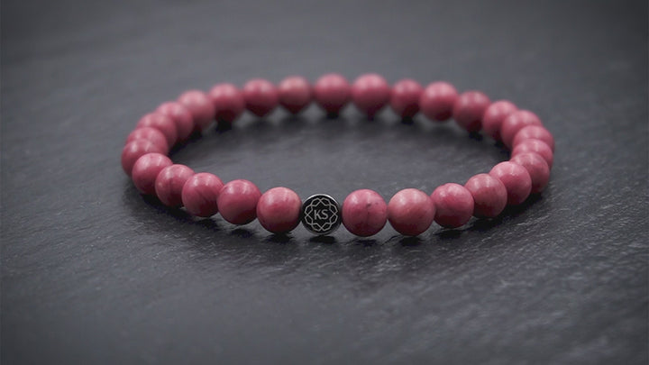 Damen SkyFlex-Armband aus rosa Rhodonit in 6mm