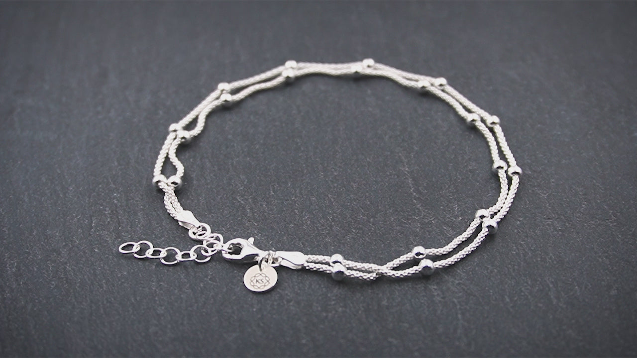Silber-Fußkette mit Perlen | Schmuck Accessoire & Geschenk – KEONI SKY