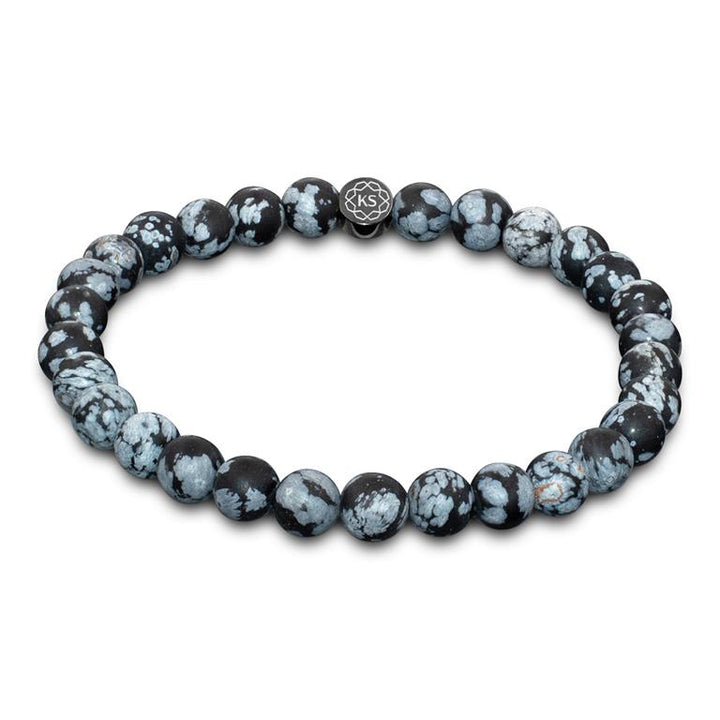 SkyFlex-Armband aus Schneeflocken-Obsidian