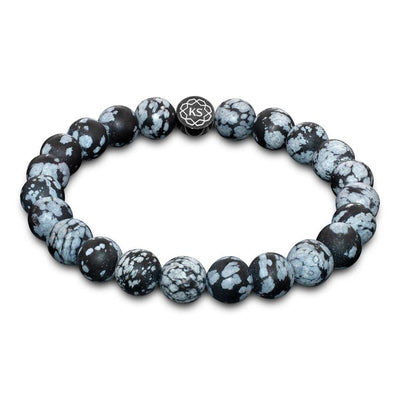 Perlenarmband aus Schneeflocken-Obsidian