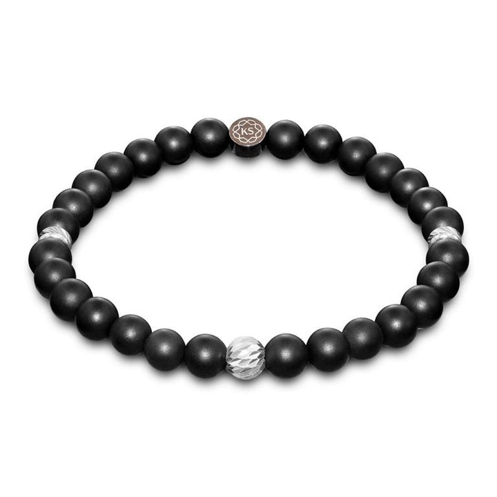Damen SkyFlex-Armband aus Onyx &amp; 925 Silber in 6mm