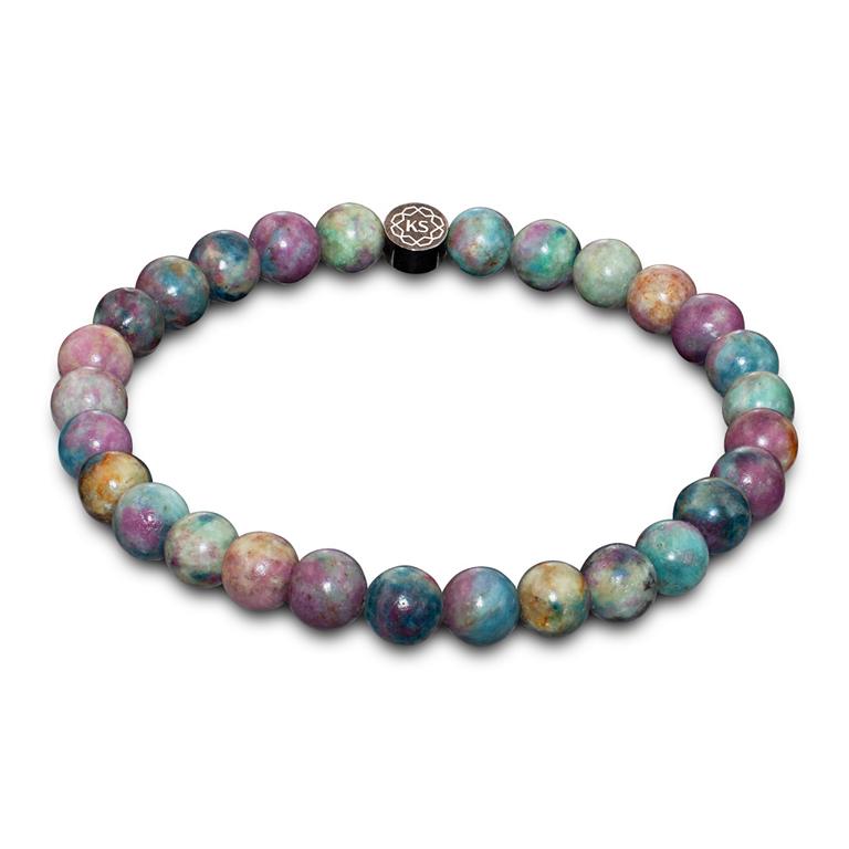 Damen Perlenarmband aus Rubin-Fuchsit in 6mm