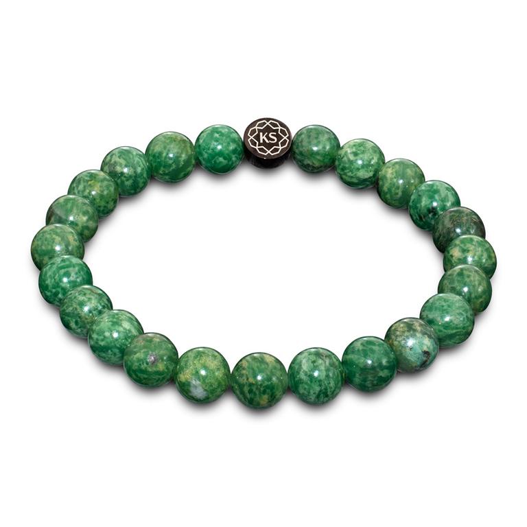 Perlenarmband aus grüner afrikanischer Jade