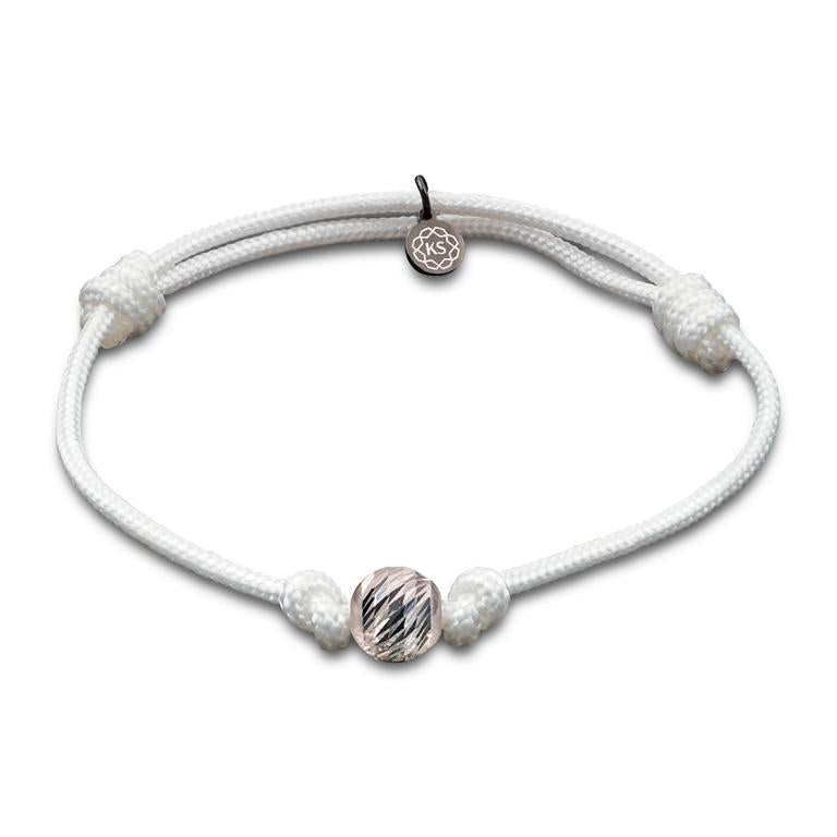Damen Schiebeknotenarmband mit facettierter Kugel aus 925-Silber in 8mm