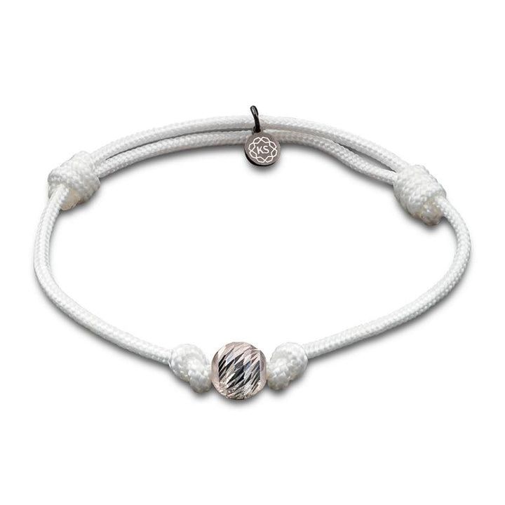 Damen Schiebeknotenarmband mit facettierter Kugel aus 925-Silber in 8mm