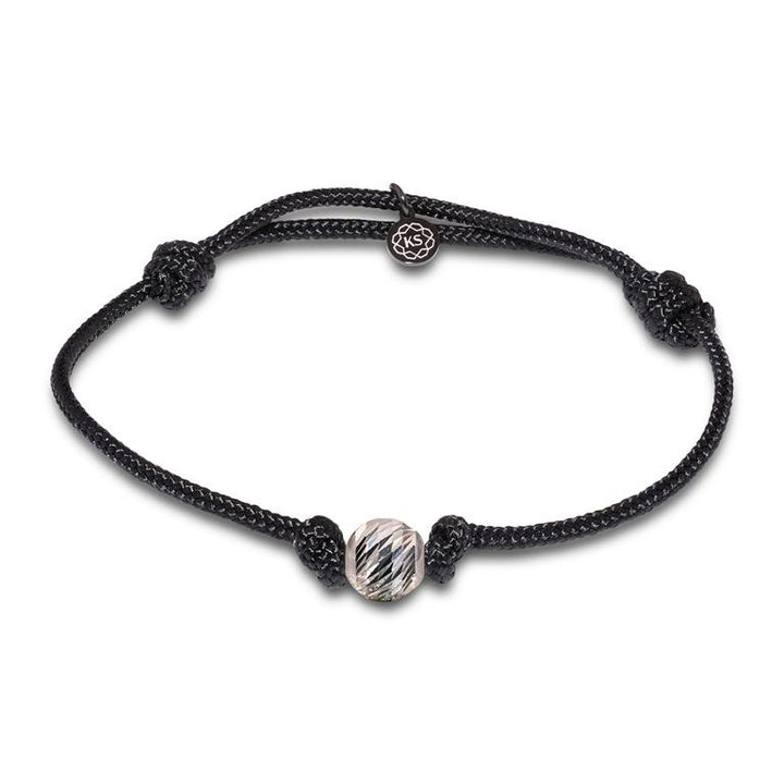 Damen Schiebeknotenarmband mit facettierter Kugel aus 925-Silber in 8mm