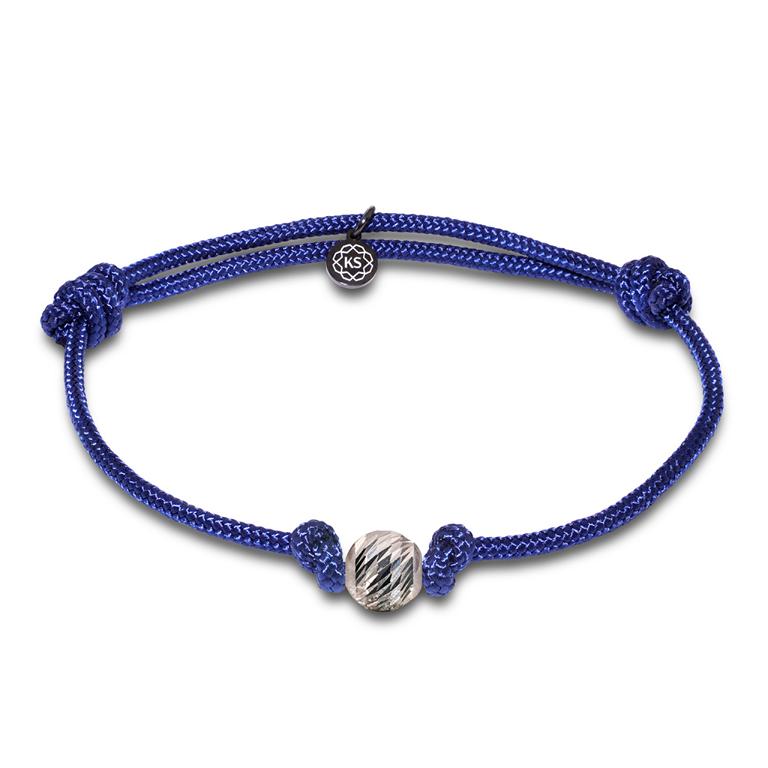 Damen Schiebeknotenarmband mit facettierter Kugel aus 925-Silber in 8mm