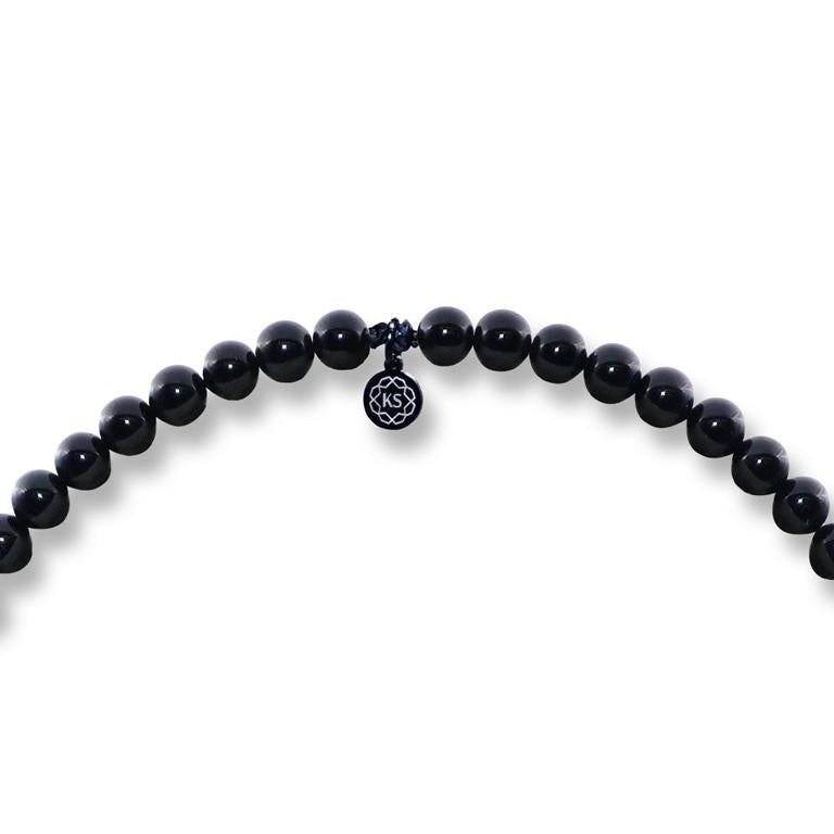 Perlenkette aus glänzendem Onyx
