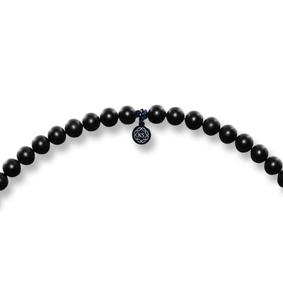 Herren Perlenkette aus Tigerauge, Regenwald-Jaspis, Onyx & 24 Karat vergoldetem 925 Silber in 6mm
