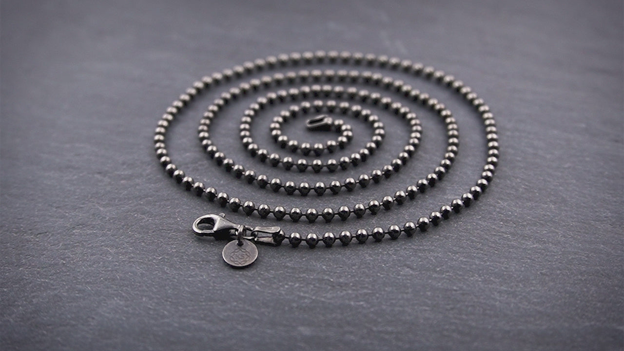 Schwarz rhodinierte Silberkette | Schmuck Accessoire & Geschenk Herren –  KEONI SKY